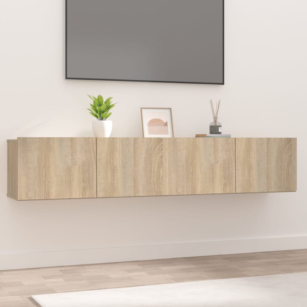 Tv-meubels 2 st 80x30x30 cm bewerkt hout sonoma eikenkleurig is nu te koop bij PeponiXL, paradijselijk wonen!