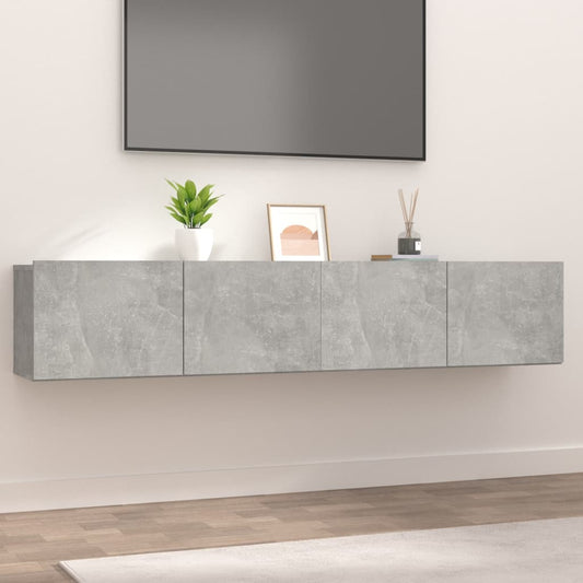 Tv-meubels 2 st 80x30x30 cm bewerkt hout betongrijs is nu te koop bij PeponiXL, paradijselijk wonen!
