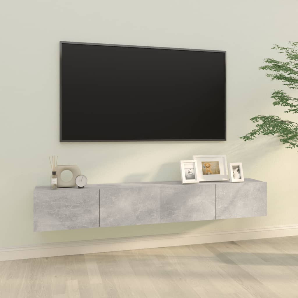 Tv-meubelen 2 st wandgemonteerd 100x30x30 cm hout betongrijs is nu te koop bij PeponiXL, paradijselijk wonen!