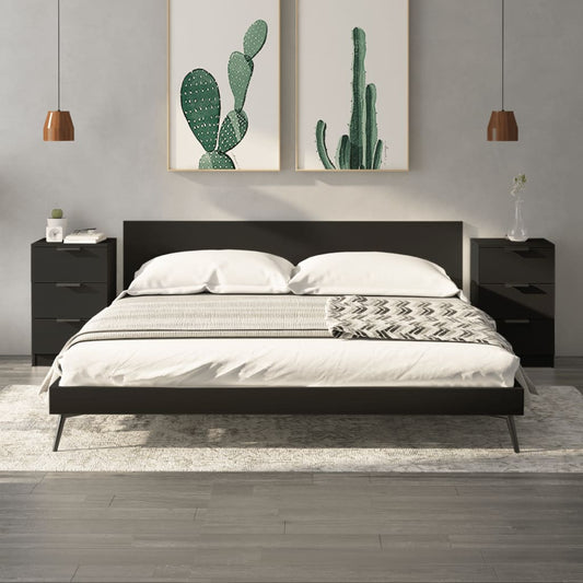 Nachtkastjes 2 st 40x36x65 cm zwart is nu te koop bij PeponiXL, paradijselijk wonen!