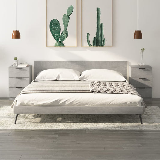 Nachtkastjes 2 st 40x36x65 cm betongrijs is nu te koop bij PeponiXL, paradijselijk wonen!