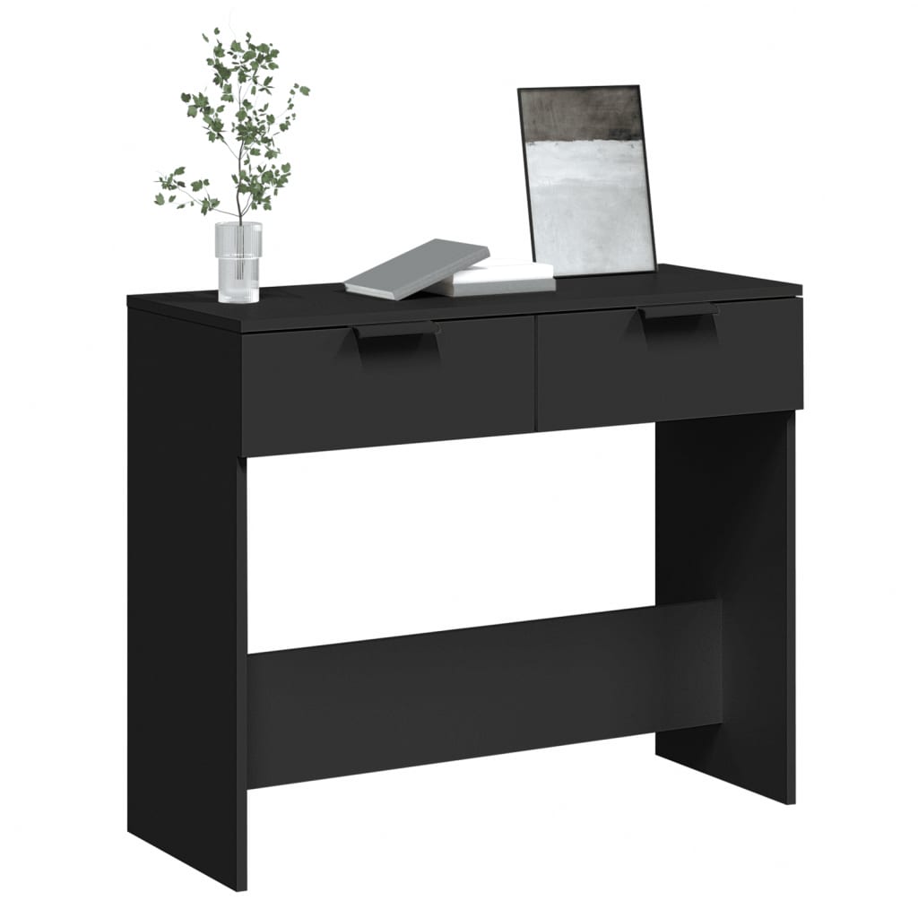 Wandtafel 90x36x75 cm bewerkt hout zwart is nu te koop bij PeponiXL, paradijselijk wonen!