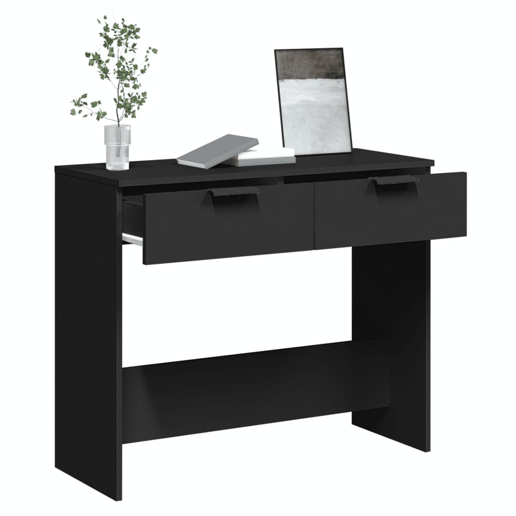 Wandtafel 90x36x75 cm bewerkt hout zwart is nu te koop bij PeponiXL, paradijselijk wonen!