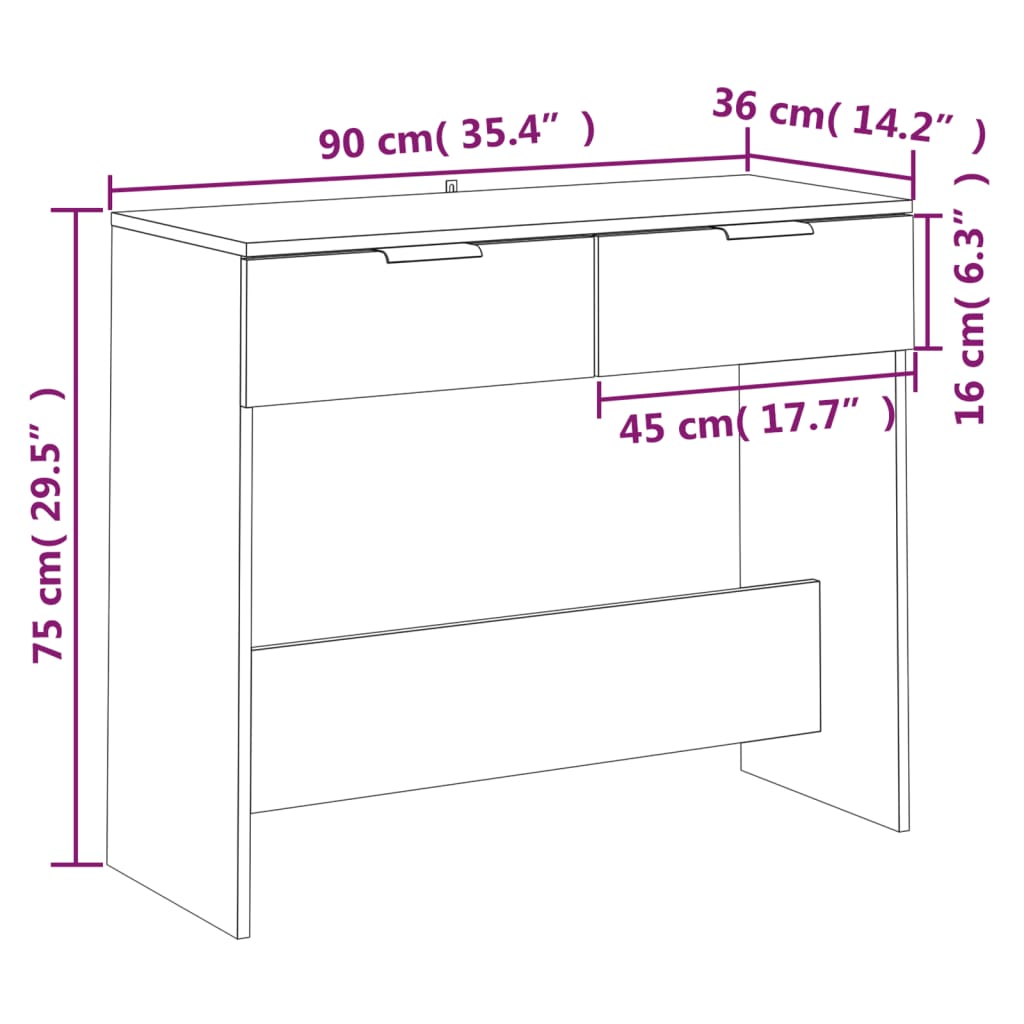 Wandtafel 90x36x75 cm bewerkt hout zwart is nu te koop bij PeponiXL, paradijselijk wonen!