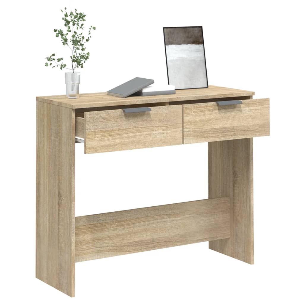Wandtafel 90x36x75 cm bewerkt hout sonoma eikenkleurig is nu te koop bij PeponiXL, paradijselijk wonen!