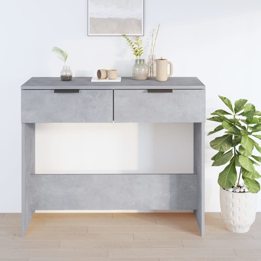 Wandtafel 90x36x75 cm bewerkt hout betongrijs is nu te koop bij PeponiXL, paradijselijk wonen!