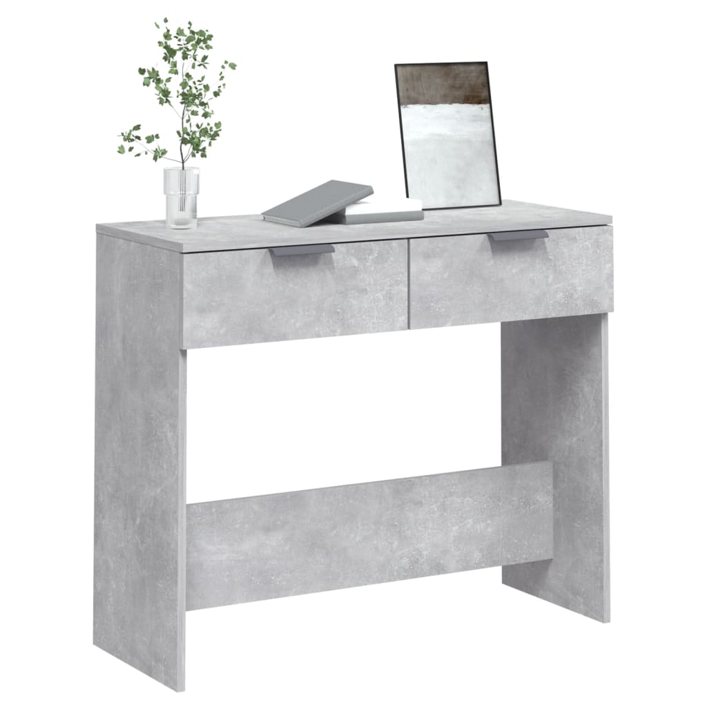Wandtafel 90x36x75 cm bewerkt hout betongrijs is nu te koop bij PeponiXL, paradijselijk wonen!
