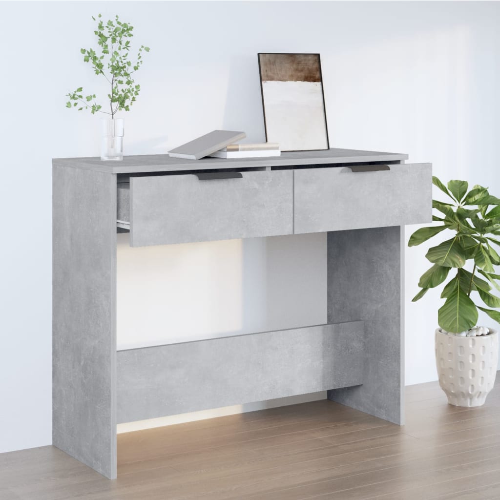 Wandtafel 90x36x75 cm bewerkt hout betongrijs is nu te koop bij PeponiXL, paradijselijk wonen!