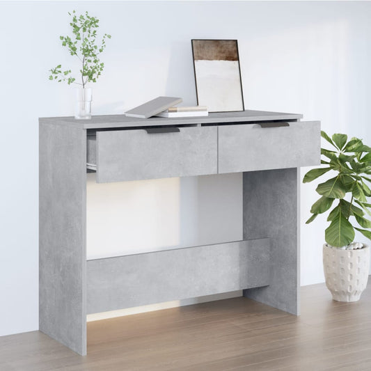 Wandtafel 90x36x75 cm bewerkt hout betongrijs is nu te koop bij PeponiXL, paradijselijk wonen!