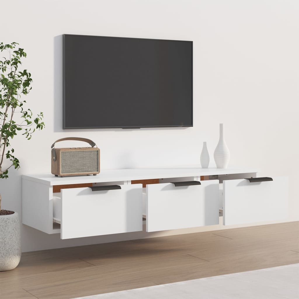 Wandkast 102x30x20 cm bewerkt hout wit is nu te koop bij PeponiXL, paradijselijk wonen!