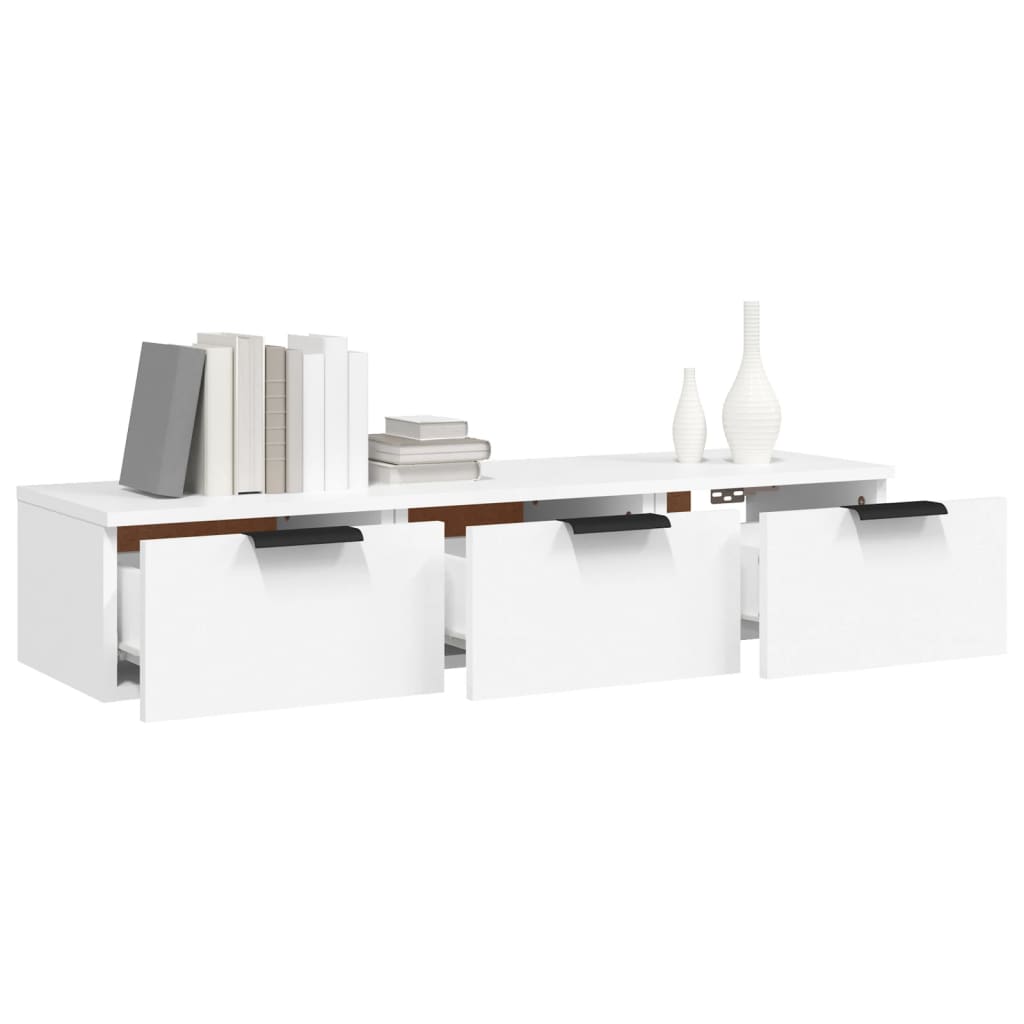 Wandkast 102x30x20 cm bewerkt hout wit is nu te koop bij PeponiXL, paradijselijk wonen!