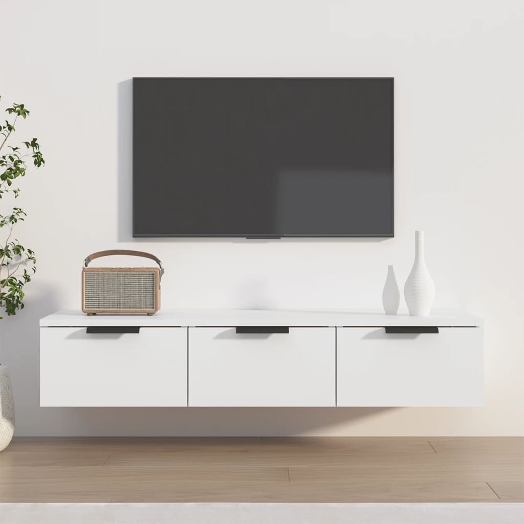 Wandkast 102x30x20 cm bewerkt hout wit is nu te koop bij PeponiXL, paradijselijk wonen!
