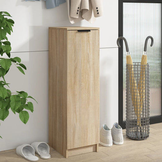 Schoenenkast 30x35x100 cm bewerkt hout sonoma eikenkleurig is nu te koop bij PeponiXL, paradijselijk wonen!