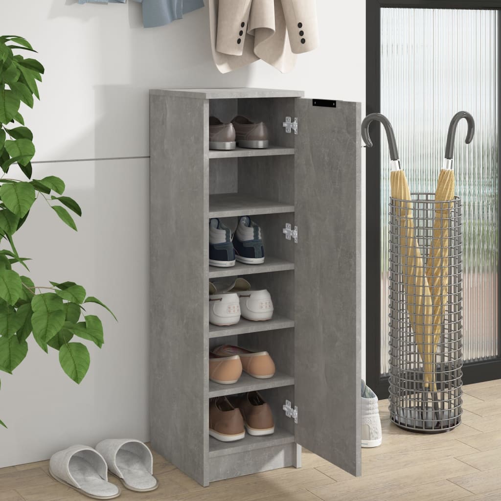 Schoenenkast 30x35x100 cm bewerkt hout betongrijs is nu te koop bij PeponiXL, paradijselijk wonen!