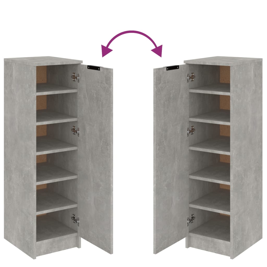 Schoenenkast 30x35x100 cm bewerkt hout betongrijs is nu te koop bij PeponiXL, paradijselijk wonen!
