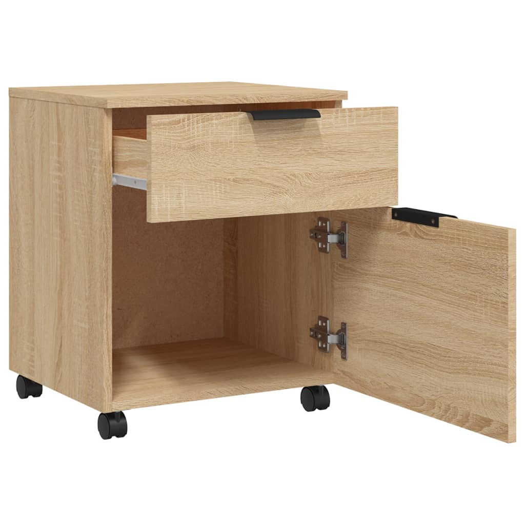 Dossierkast verrijdbaar 45x38x54 cm bewerkt hout sonoma eiken is nu te koop bij PeponiXL, paradijselijk wonen!