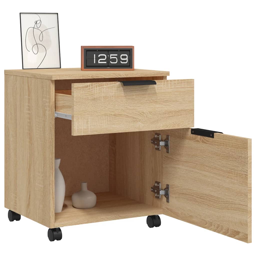 Dossierkast verrijdbaar 45x38x54 cm bewerkt hout sonoma eiken is nu te koop bij PeponiXL, paradijselijk wonen!