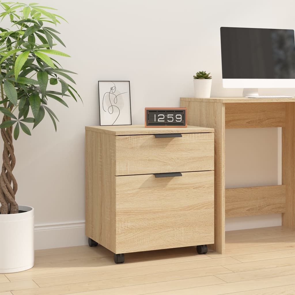 Dossierkast verrijdbaar 45x38x54 cm bewerkt hout sonoma eiken is nu te koop bij PeponiXL, paradijselijk wonen!