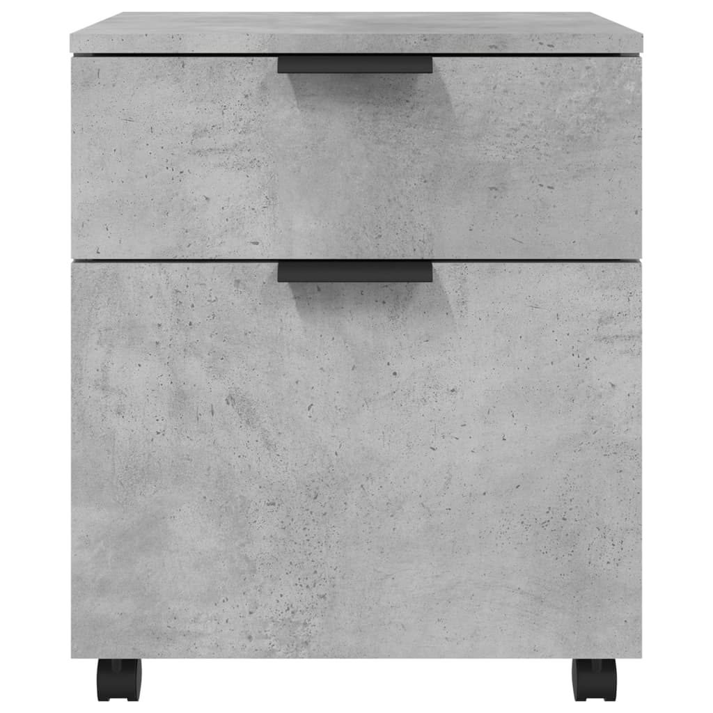 Dossierkast verrijdbaar 45x38x54 cm bewerkt hout betongrijs is nu te koop bij PeponiXL, paradijselijk wonen!