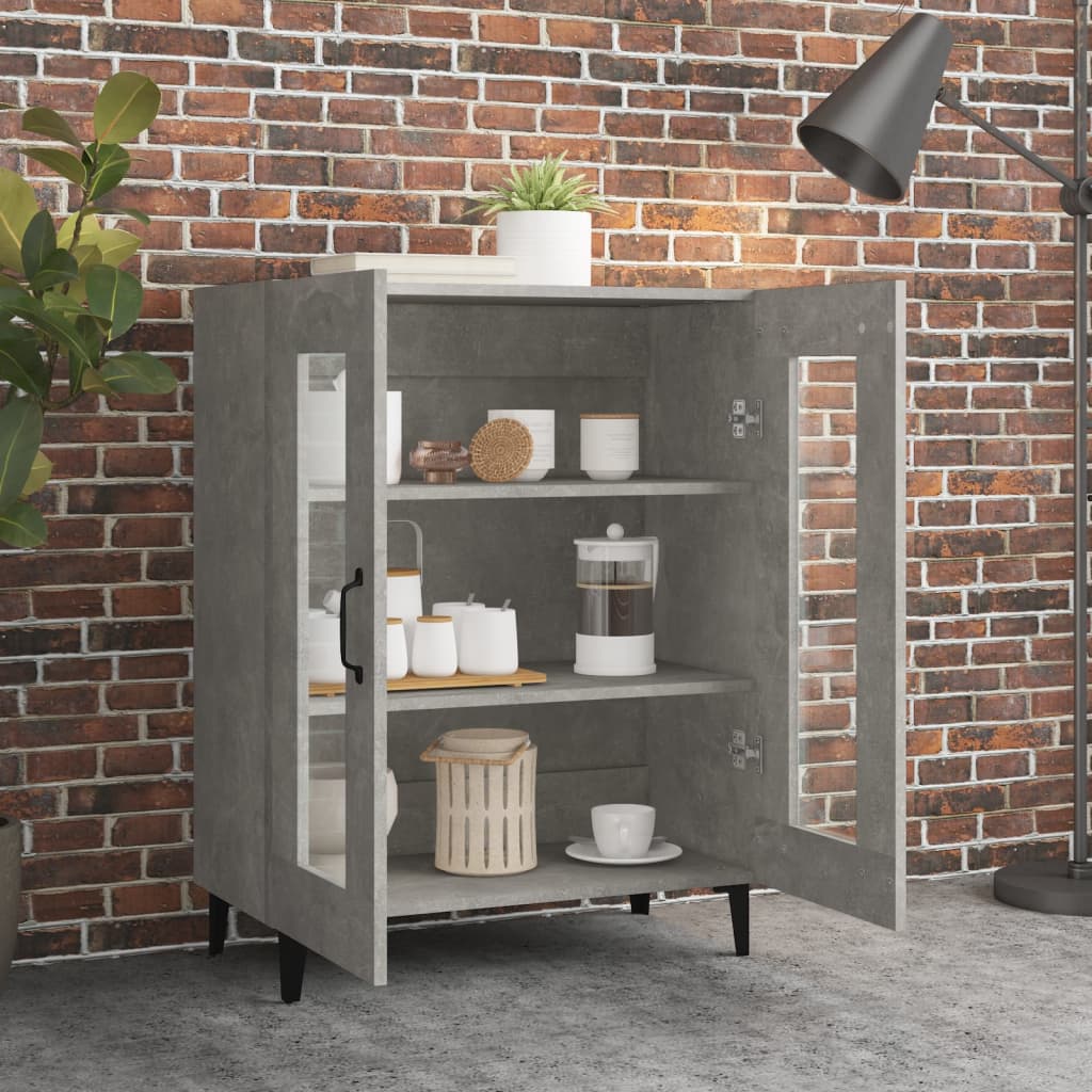 Dressoir 69,5x34x90 cm bewerkt hout betongrijs is nu te koop bij PeponiXL, paradijselijk wonen!