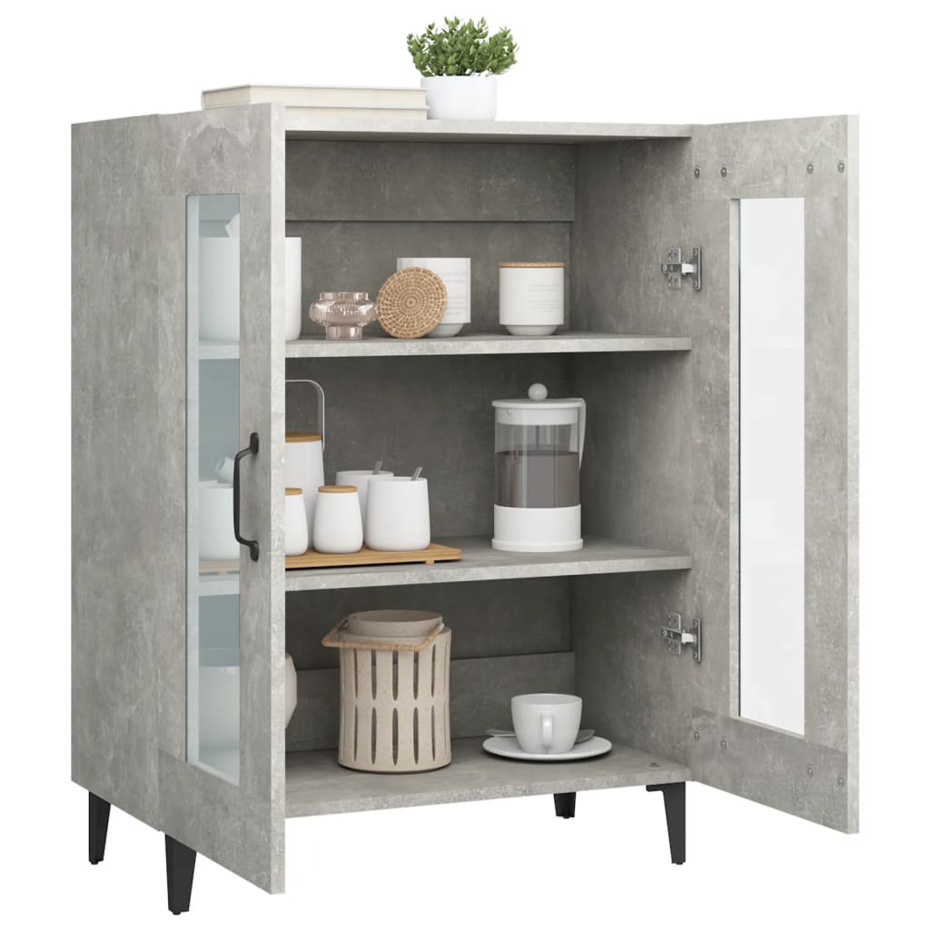 Dressoir 69,5x34x90 cm bewerkt hout betongrijs is nu te koop bij PeponiXL, paradijselijk wonen!