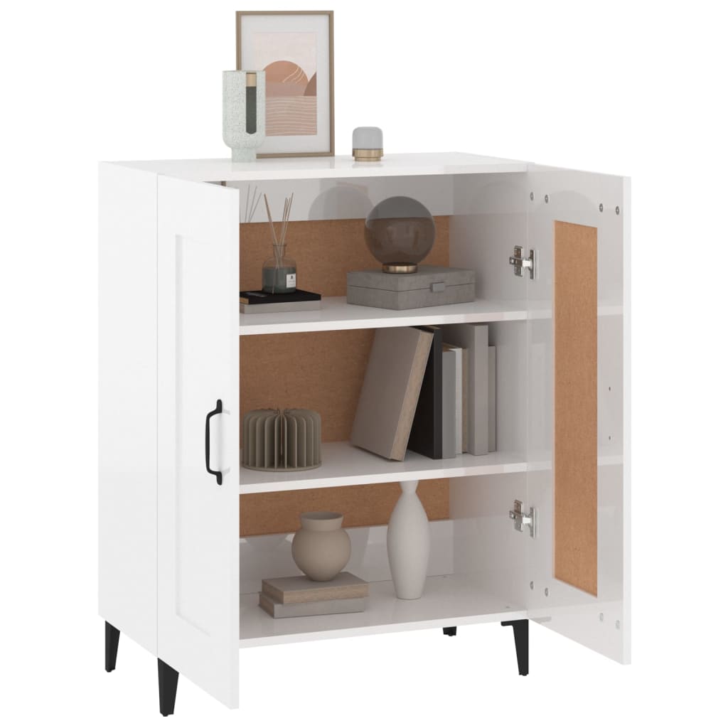 Dressoir 69,5x34x90 cm bewerkt hout hoogglans wit is nu te koop bij PeponiXL, paradijselijk wonen!