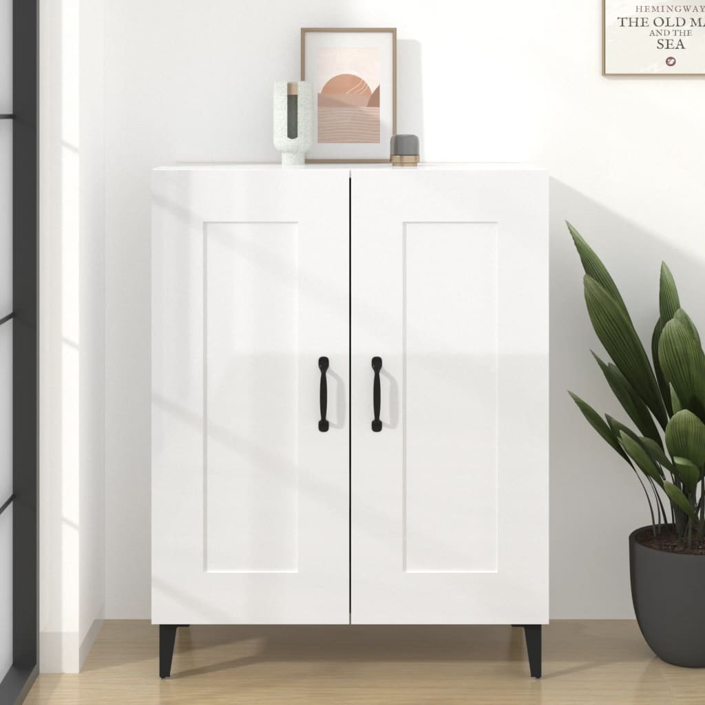Dressoir 69,5x34x90 cm bewerkt hout hoogglans wit is nu te koop bij PeponiXL, paradijselijk wonen!