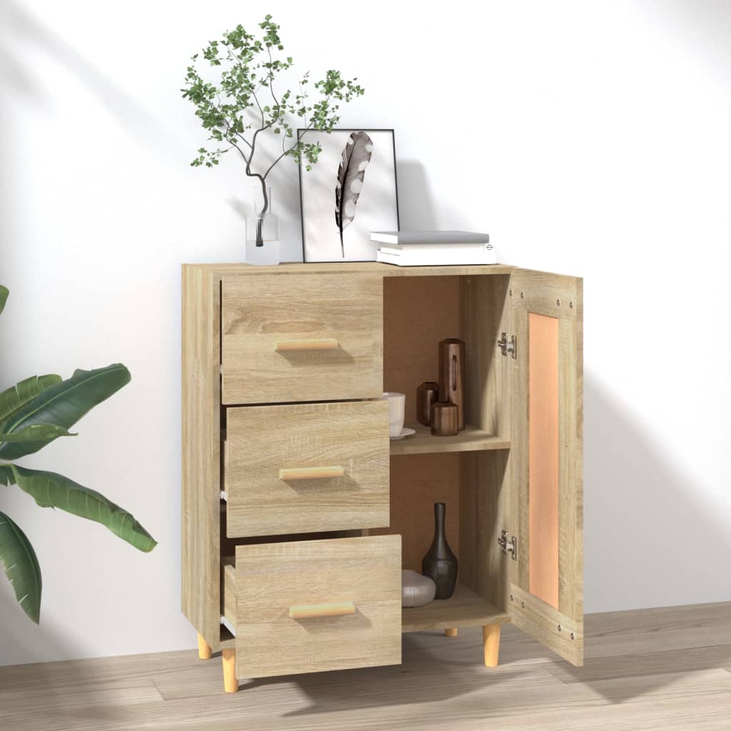 Dressoir 69,5x34x90 cm bewerkt hout sonoma eikenkleurig is nu te koop bij PeponiXL, paradijselijk wonen!