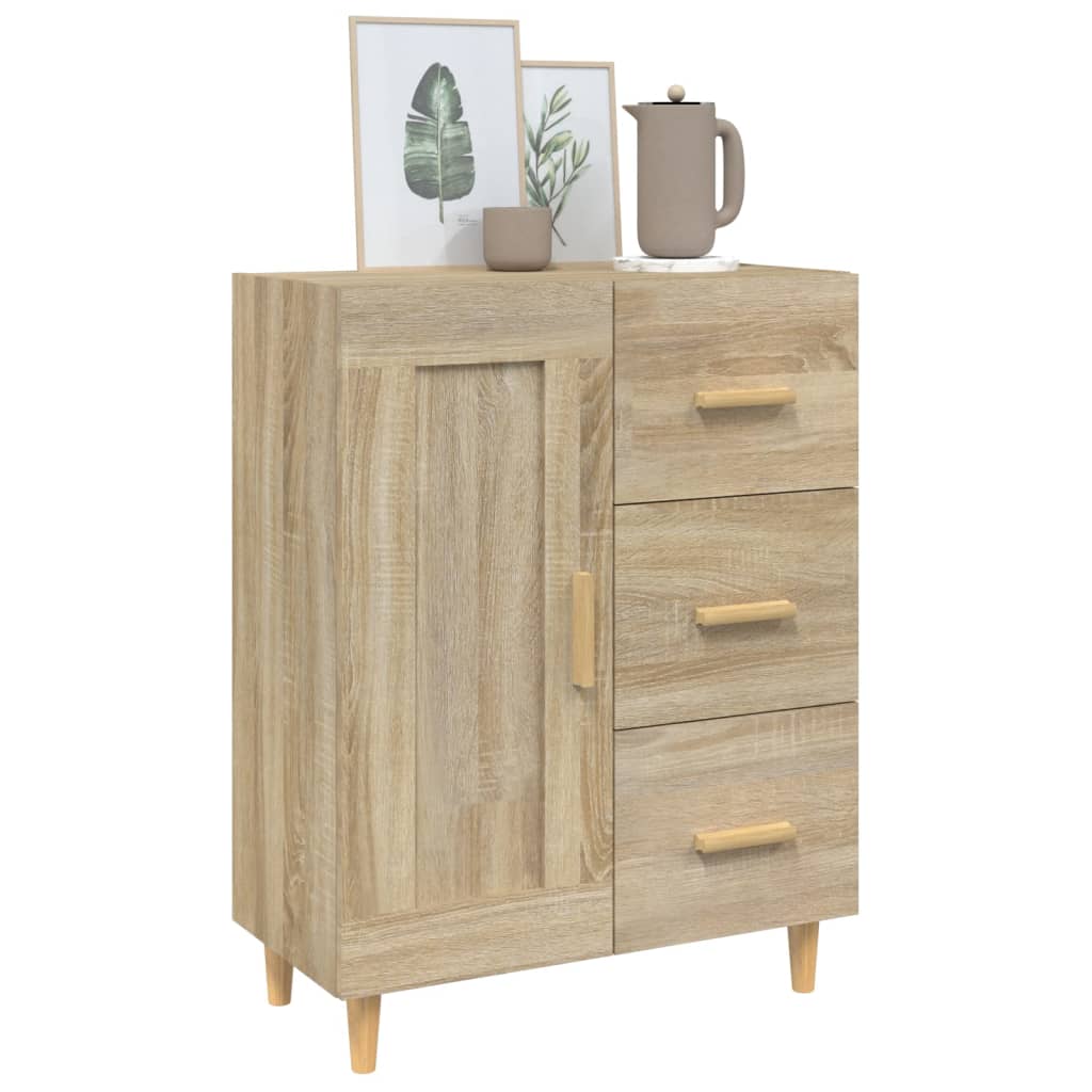 Dressoir 69,5x34x90 cm bewerkt hout sonoma eikenkleurig is nu te koop bij PeponiXL, paradijselijk wonen!