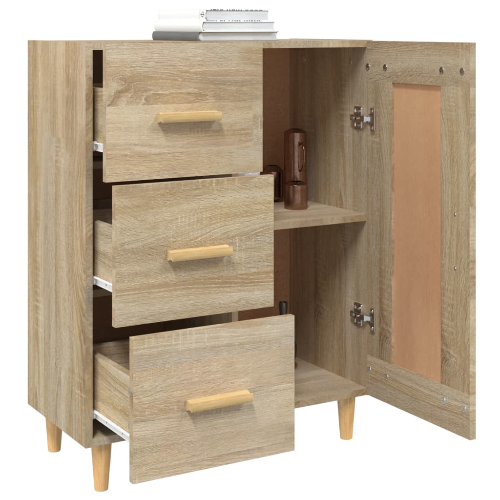 Dressoir 69,5x34x90 cm bewerkt hout sonoma eikenkleurig is nu te koop bij PeponiXL, paradijselijk wonen!