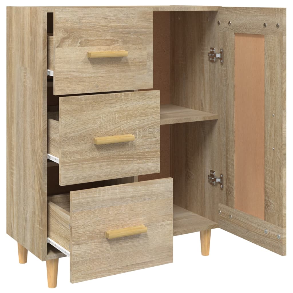 Dressoir 69,5x34x90 cm bewerkt hout sonoma eikenkleurig is nu te koop bij PeponiXL, paradijselijk wonen!