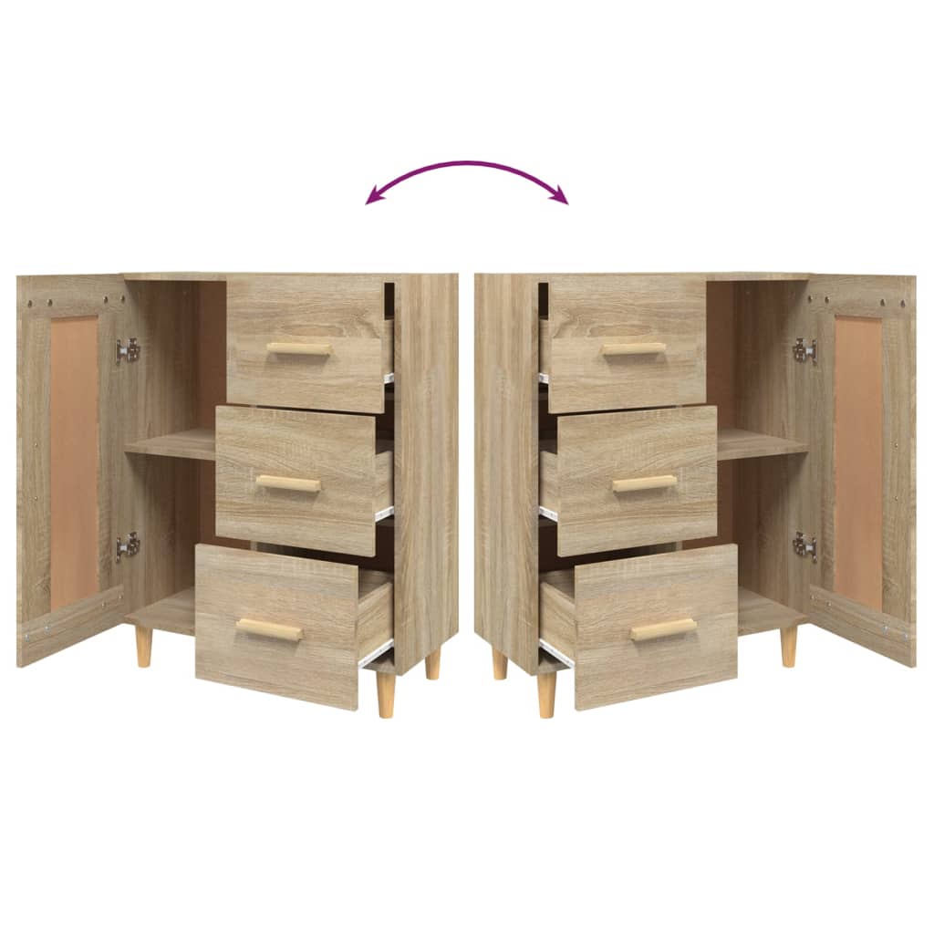 Dressoir 69,5x34x90 cm bewerkt hout sonoma eikenkleurig is nu te koop bij PeponiXL, paradijselijk wonen!