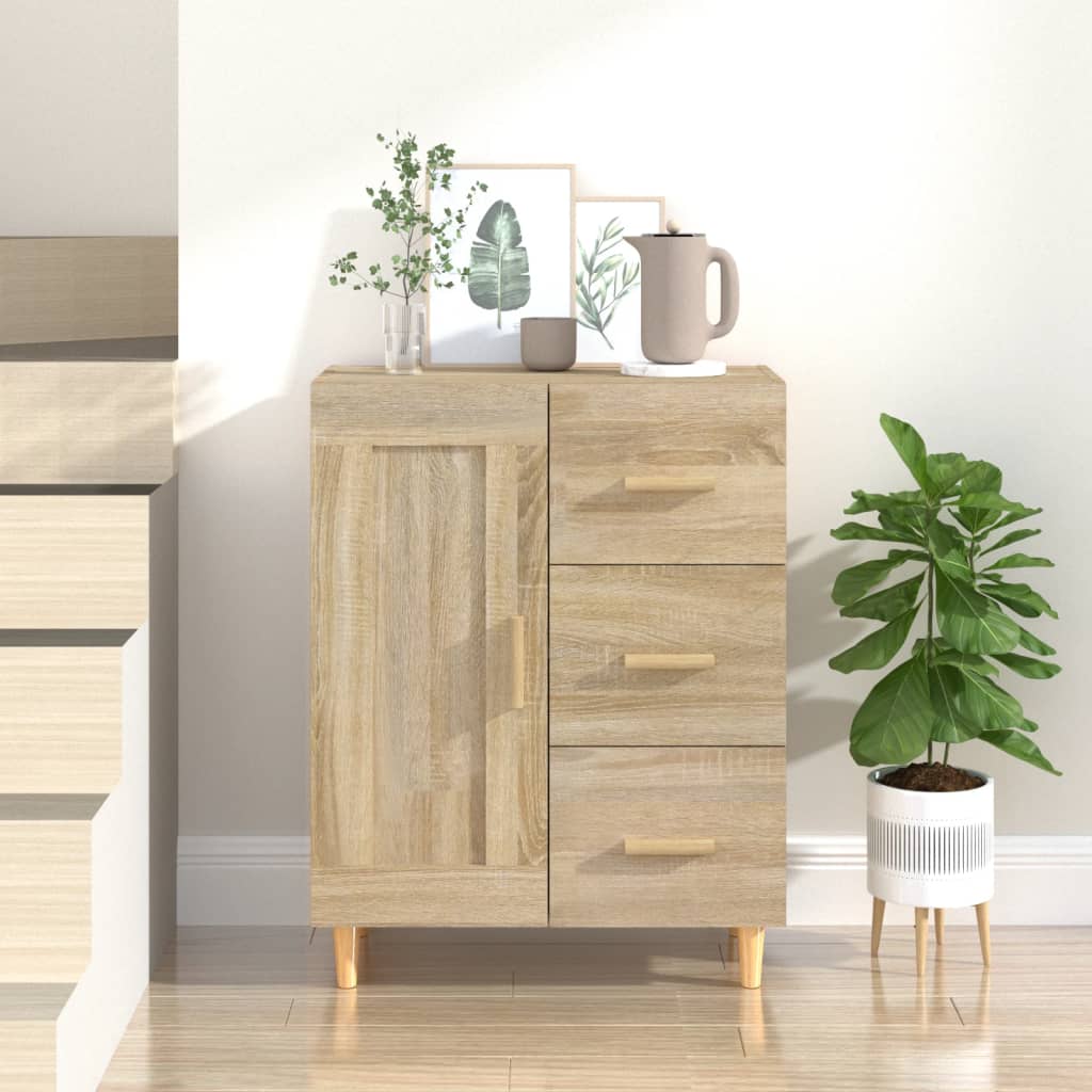 Dressoir 69,5x34x90 cm bewerkt hout sonoma eikenkleurig is nu te koop bij PeponiXL, paradijselijk wonen!