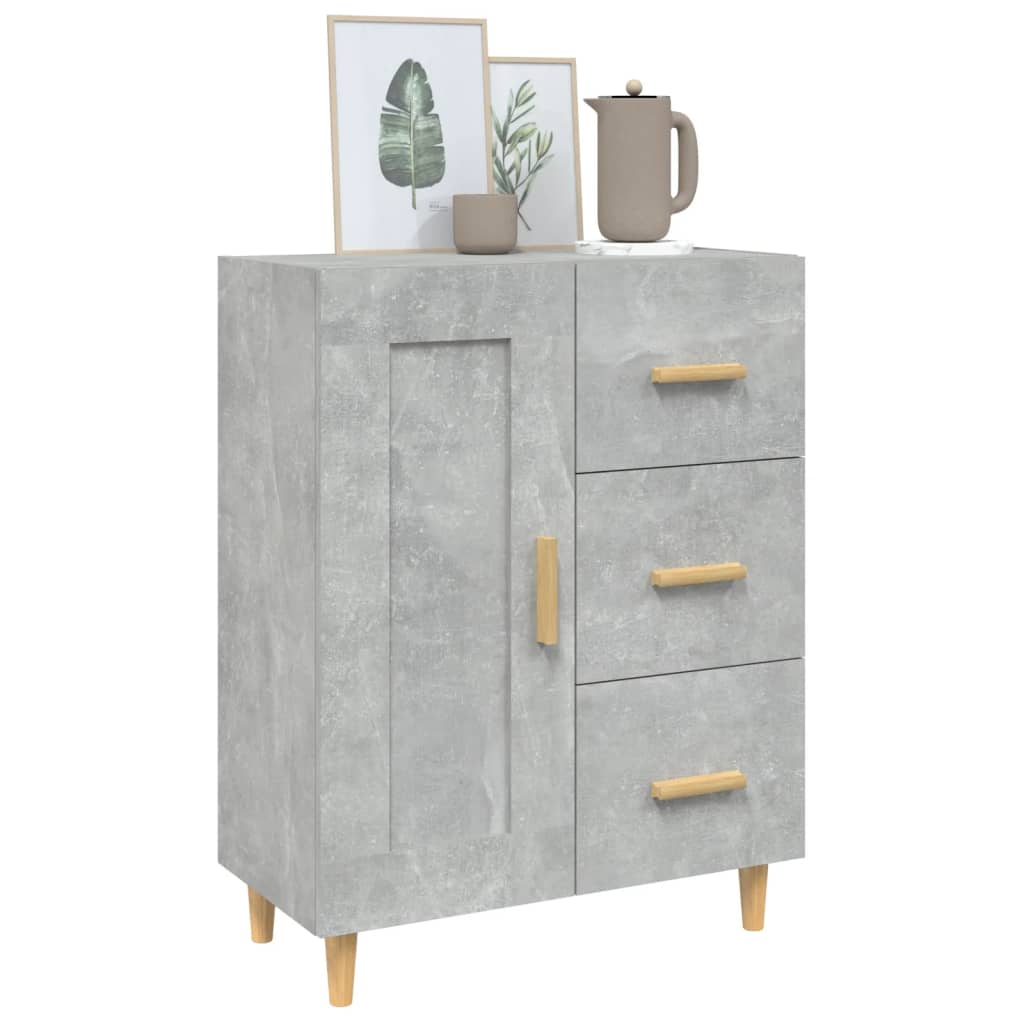 Dressoir 69,5x34x90 cm bewerkt hout betongrijs is nu te koop bij PeponiXL, paradijselijk wonen!