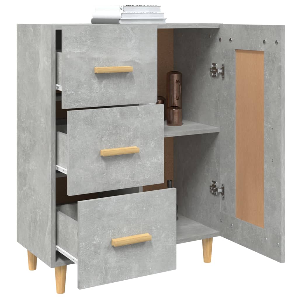 Dressoir 69,5x34x90 cm bewerkt hout betongrijs is nu te koop bij PeponiXL, paradijselijk wonen!