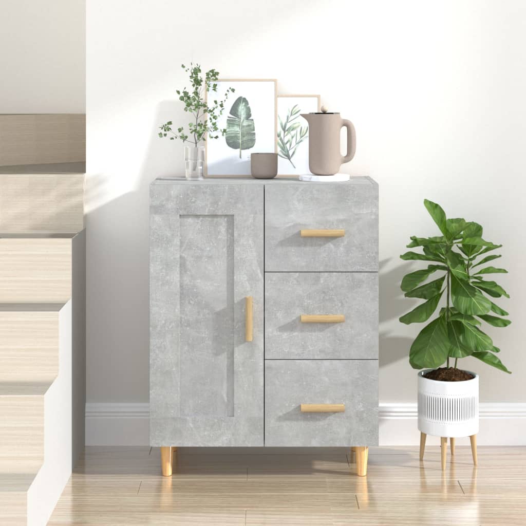Dressoir 69,5x34x90 cm bewerkt hout betongrijs is nu te koop bij PeponiXL, paradijselijk wonen!