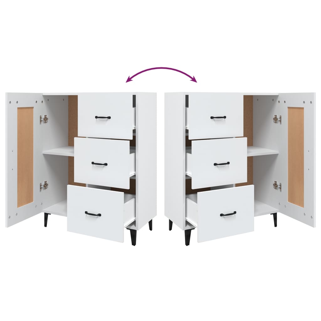 Dressoir 69,5x34x90 cm bewerkt hout wit is nu te koop bij PeponiXL, paradijselijk wonen!