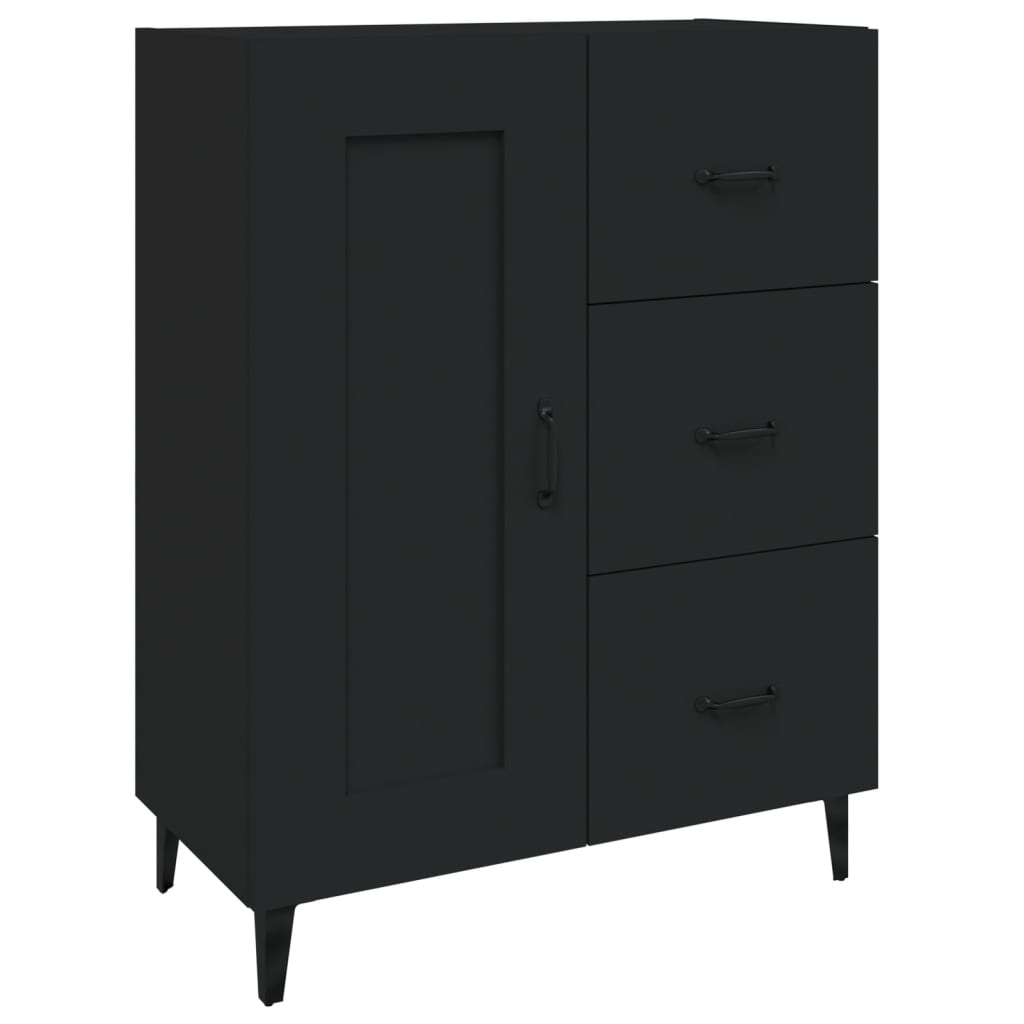 Dressoir 69,5x34x90 cm bewerkt hout zwart is nu te koop bij PeponiXL, paradijselijk wonen!