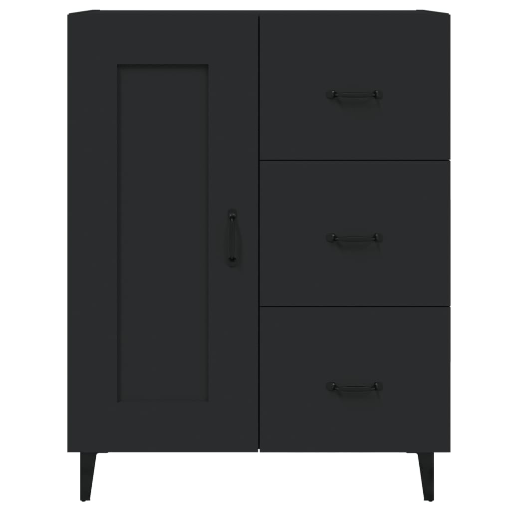 Dressoir 69,5x34x90 cm bewerkt hout zwart is nu te koop bij PeponiXL, paradijselijk wonen!