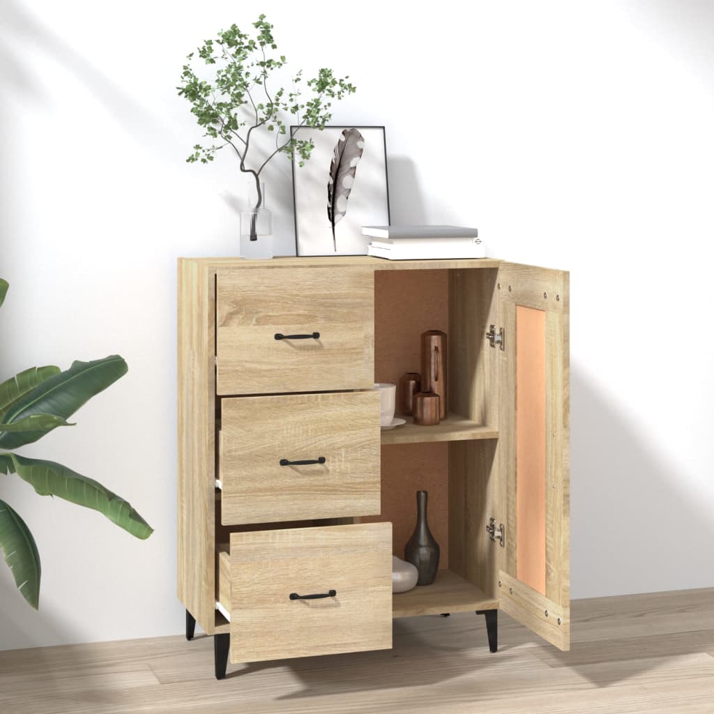 Dressoir 69,5x34x90 cm bewerkt hout sonoma eikenkleurig is nu te koop bij PeponiXL, paradijselijk wonen!