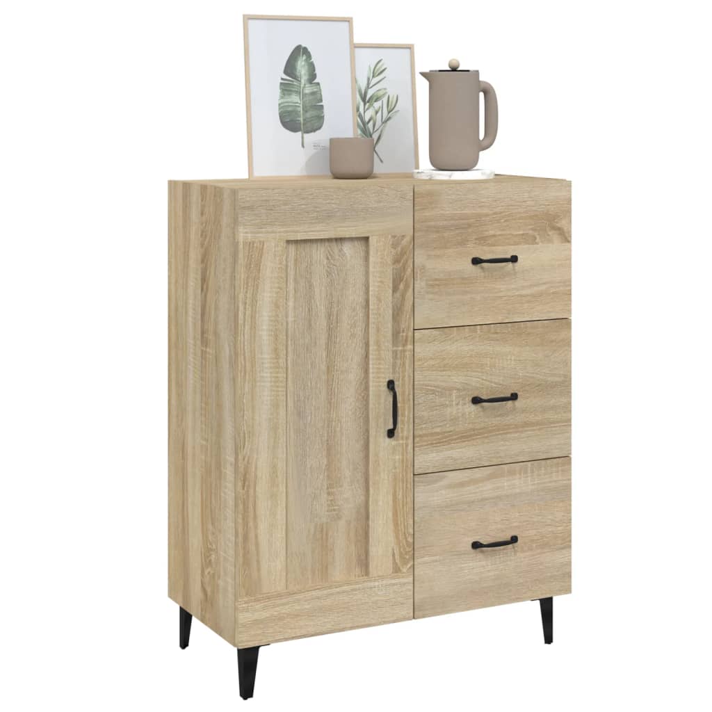 Dressoir 69,5x34x90 cm bewerkt hout sonoma eikenkleurig is nu te koop bij PeponiXL, paradijselijk wonen!