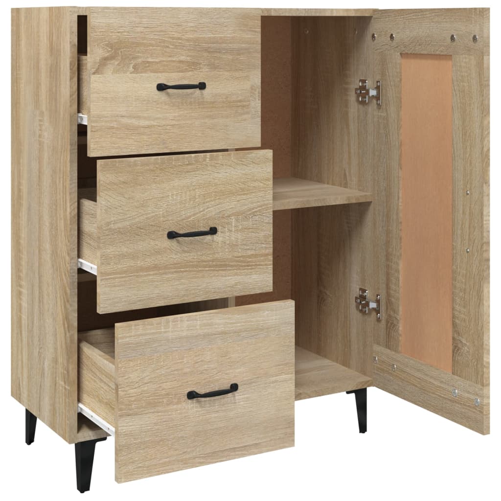 Dressoir 69,5x34x90 cm bewerkt hout sonoma eikenkleurig is nu te koop bij PeponiXL, paradijselijk wonen!