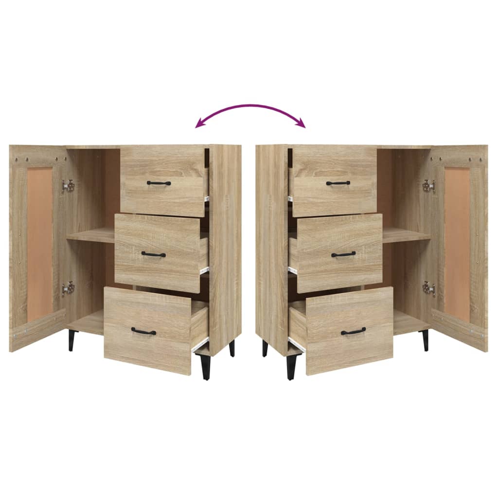 Dressoir 69,5x34x90 cm bewerkt hout sonoma eikenkleurig is nu te koop bij PeponiXL, paradijselijk wonen!