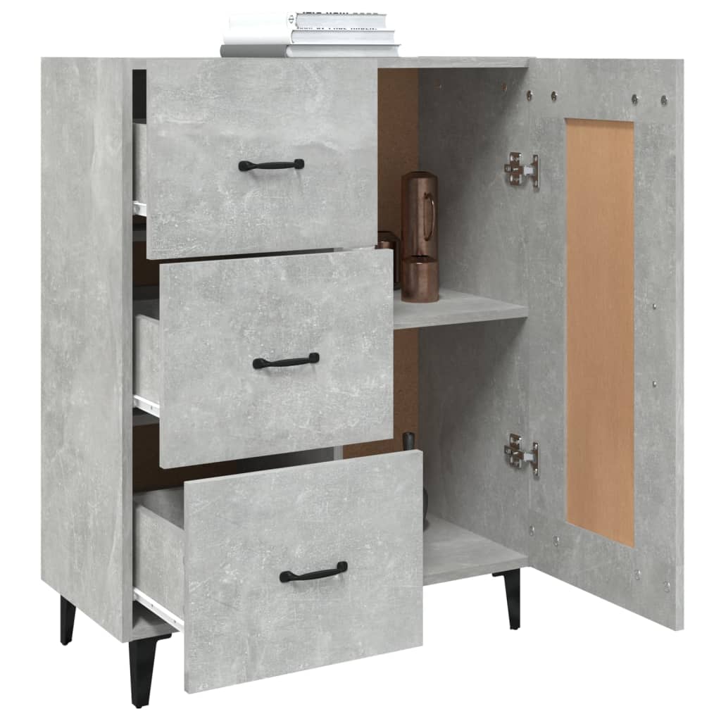 Dressoir 69,5x34x90 cm bewerkt hout betongrijs is nu te koop bij PeponiXL, paradijselijk wonen!