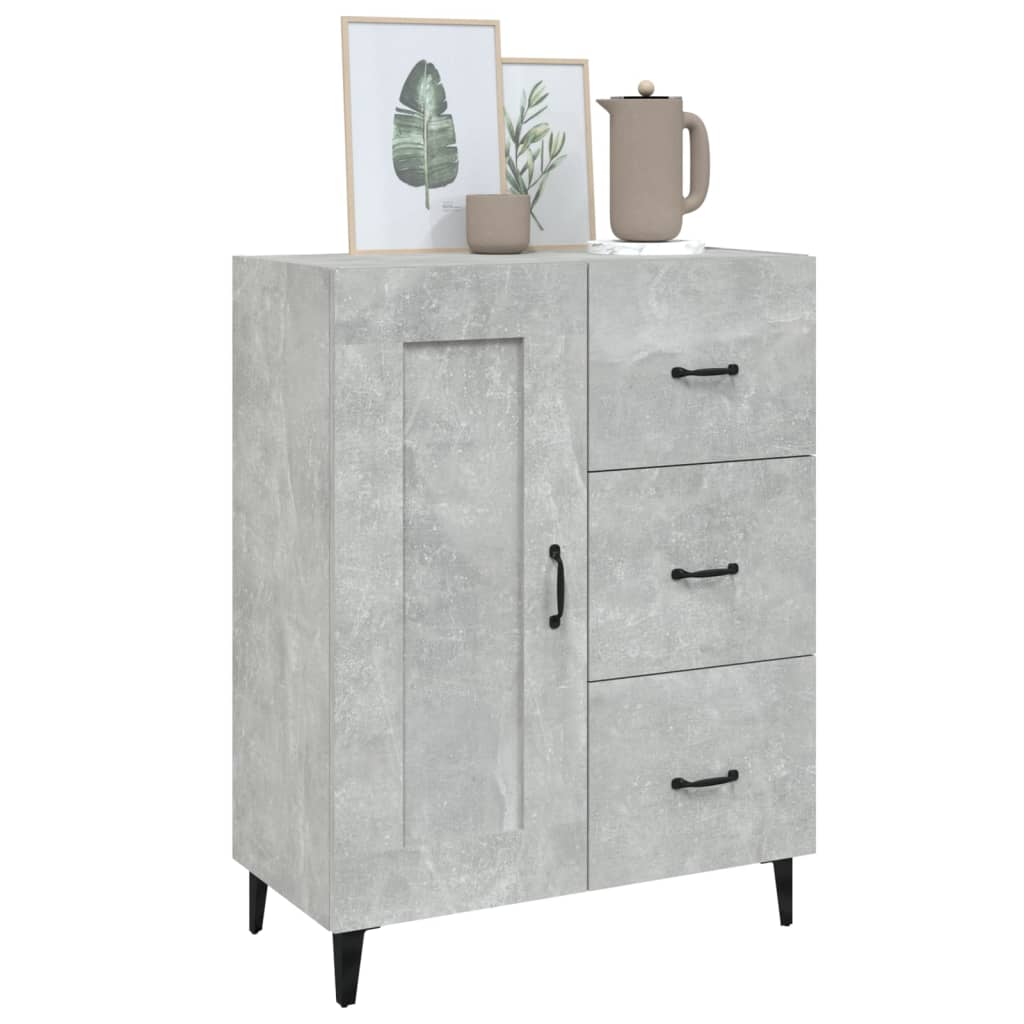 Dressoir 69,5x34x90 cm bewerkt hout betongrijs is nu te koop bij PeponiXL, paradijselijk wonen!