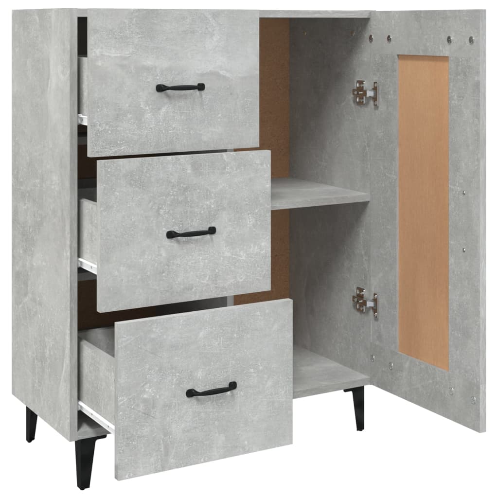 Dressoir 69,5x34x90 cm bewerkt hout betongrijs is nu te koop bij PeponiXL, paradijselijk wonen!