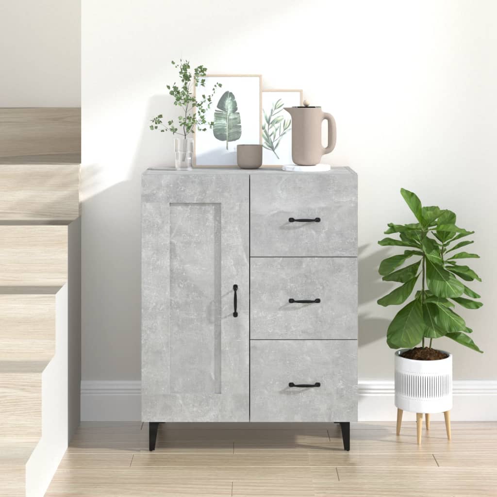 Dressoir 69,5x34x90 cm bewerkt hout betongrijs is nu te koop bij PeponiXL, paradijselijk wonen!
