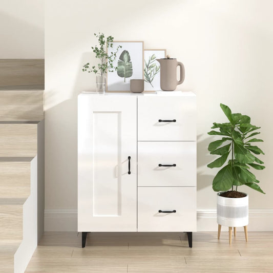 Dressoir 69,5x34x90 cm bewerkt hout hoogglans wit is nu te koop bij PeponiXL, paradijselijk wonen!