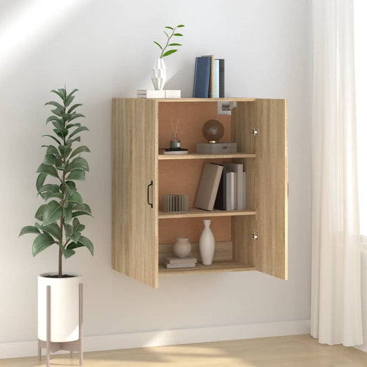 Hangkast 69,5x34x90 cm bewerkt hout sonoma eikenkleurig is nu te koop bij PeponiXL, paradijselijk wonen!