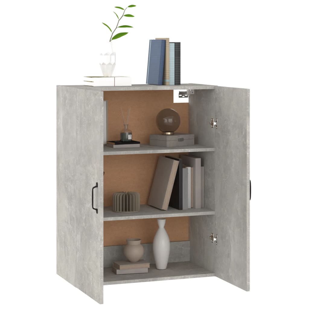 Hangkast 69,5x34x90 cm bewerkt hout betongrijs is nu te koop bij PeponiXL, paradijselijk wonen!
